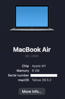 Laman About This Mac